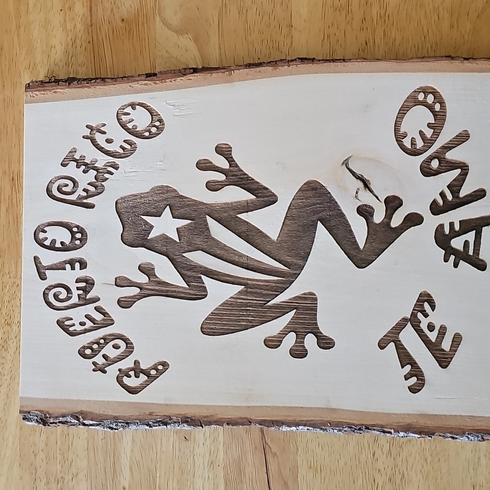 Carved Wooden Frog Plaque - Picture 4 of 5